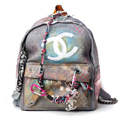 fake chanel graffiti backpack|chanel backpack graffiti price.